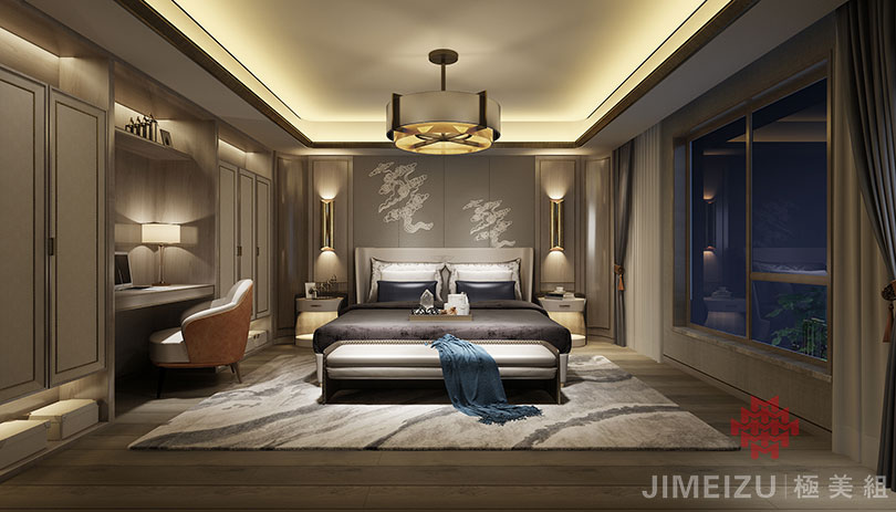 襄阳别墅装修|新中式风格别墅卧室的设计装修的特点